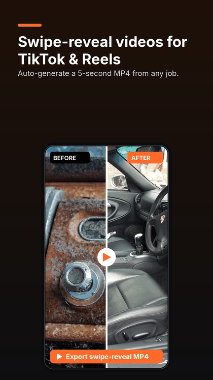 BeforeAfter Pro swipe-reveal export